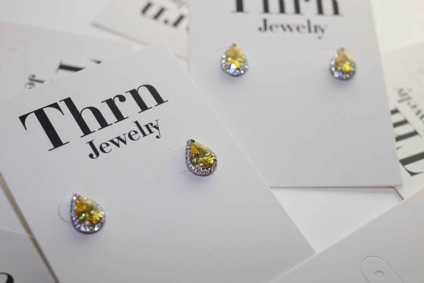 Canary Tear Drop Earrings