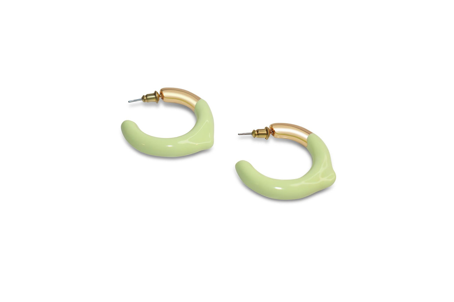 Gold Mini Green Hoops