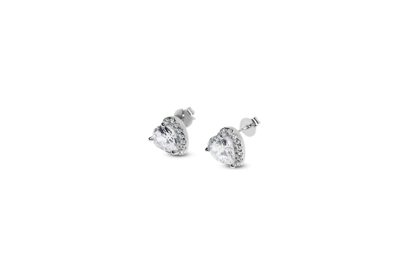 Silver Heart Post Earrings