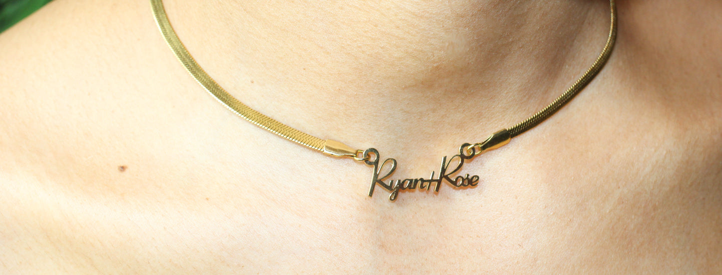 Couple's Name Plate Necklace