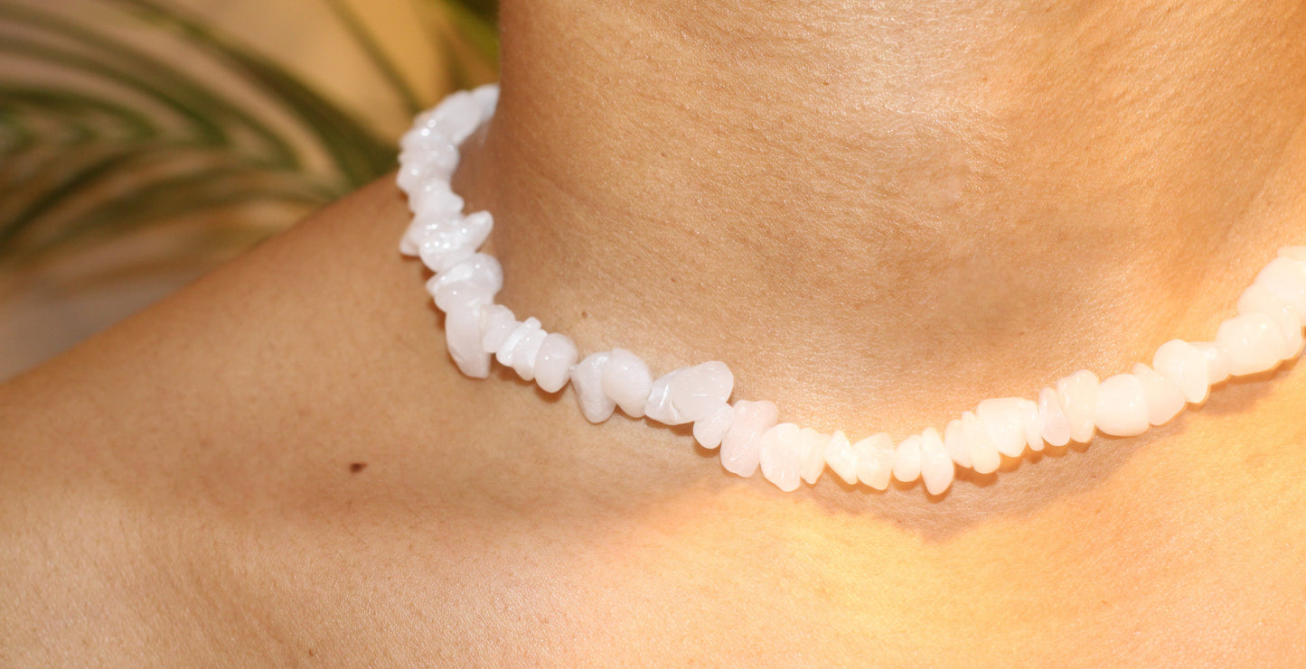 White Jade Quartz Necklace