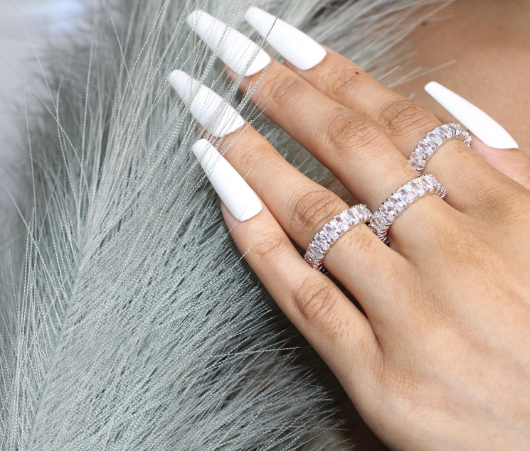 Silver Rounded Eternity Ring