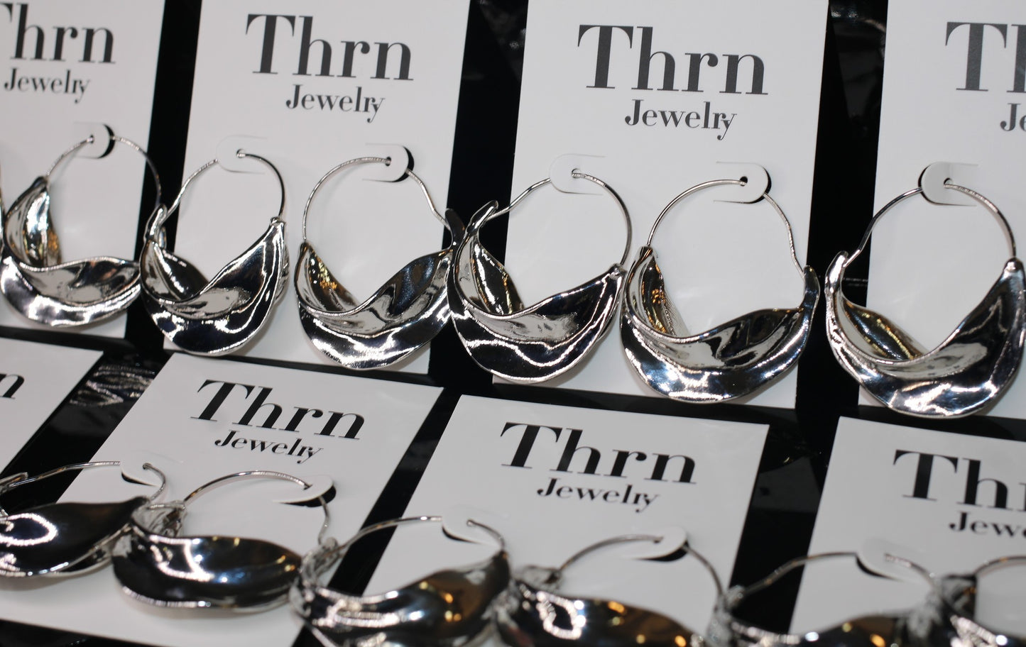 Silver Silhouette Hoops