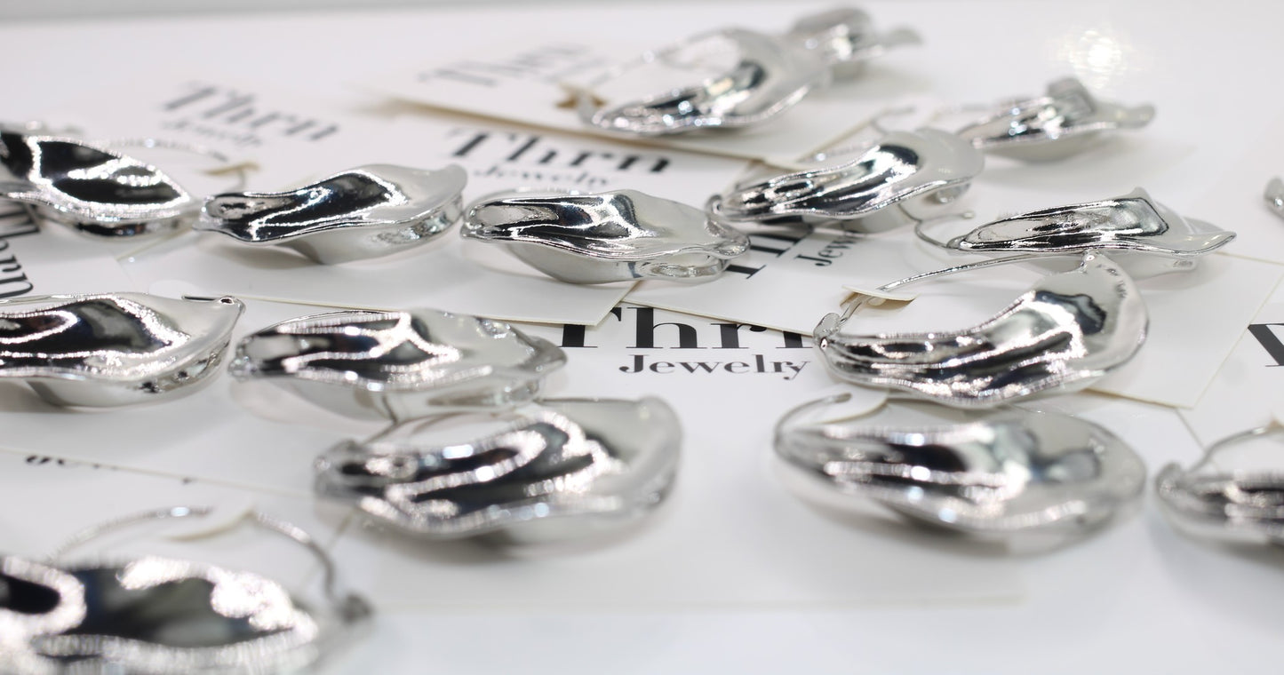 Silver Silhouette Hoops