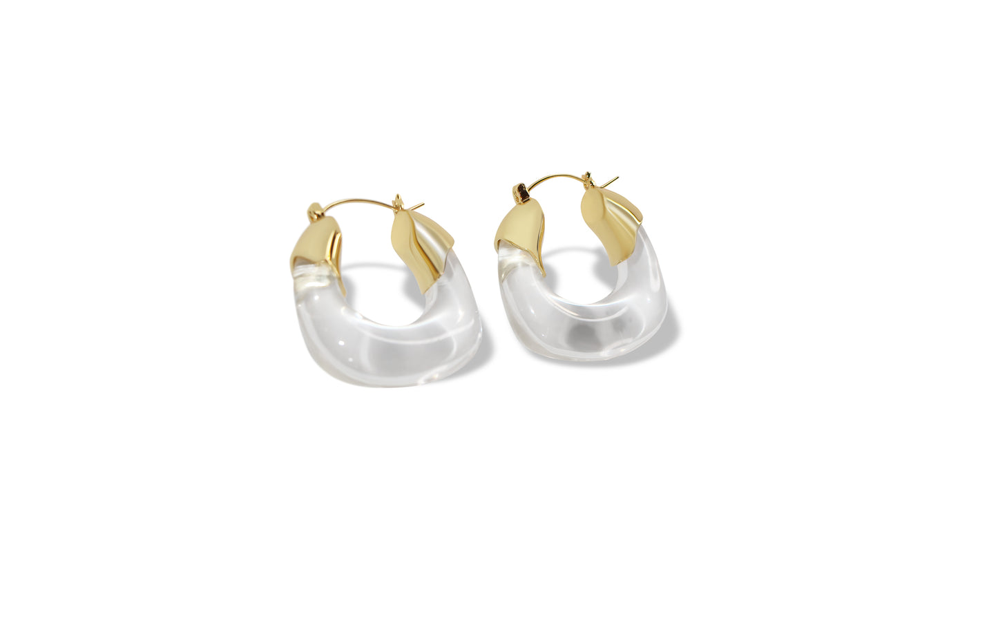 Gold Clear Acrylic Hoops