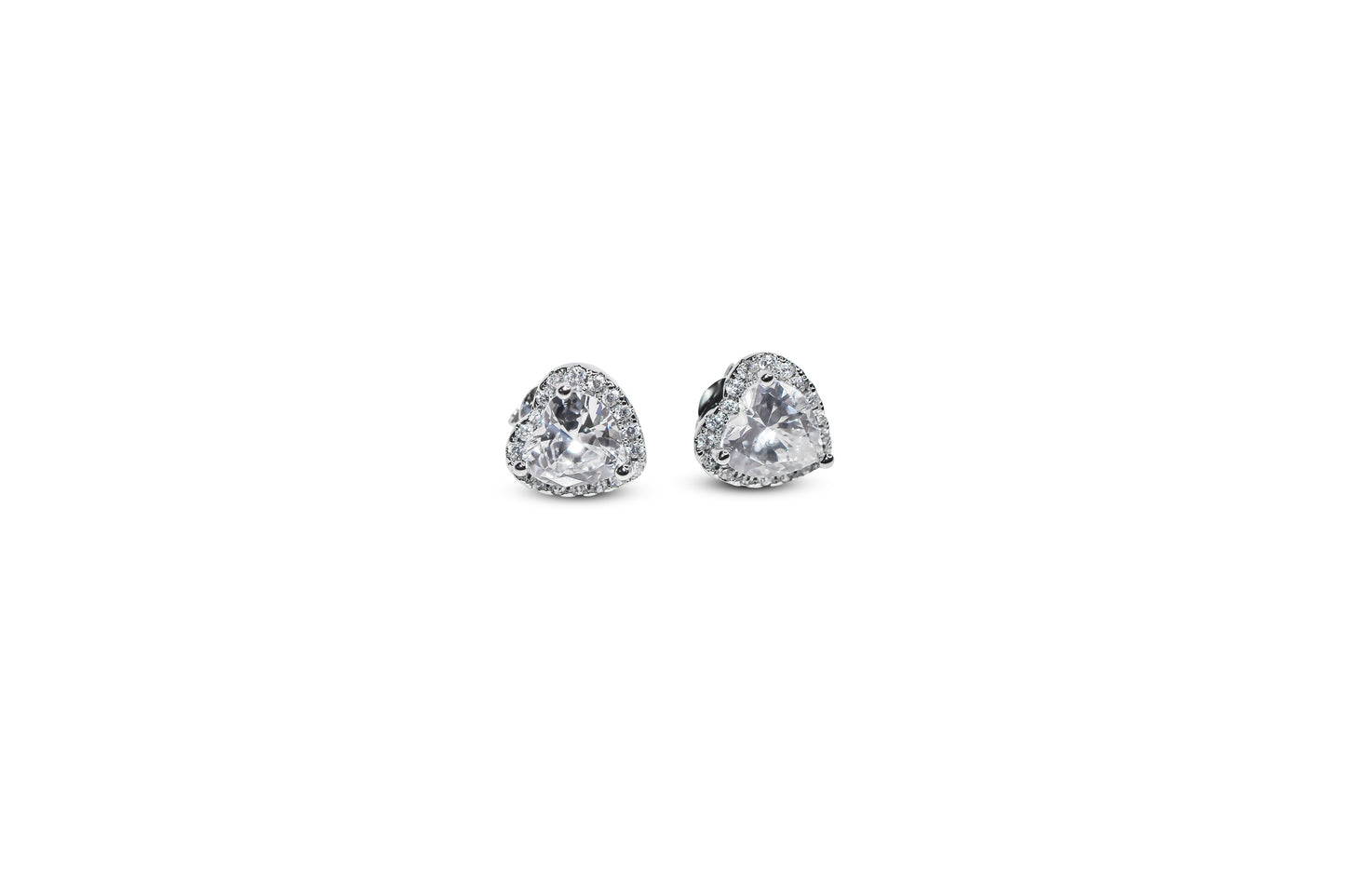 Silver Heart Post Earrings